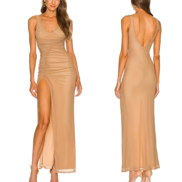 Michael Costello x REVOLVE Misha Maxi Dress in Nude - Picture 1 of 13